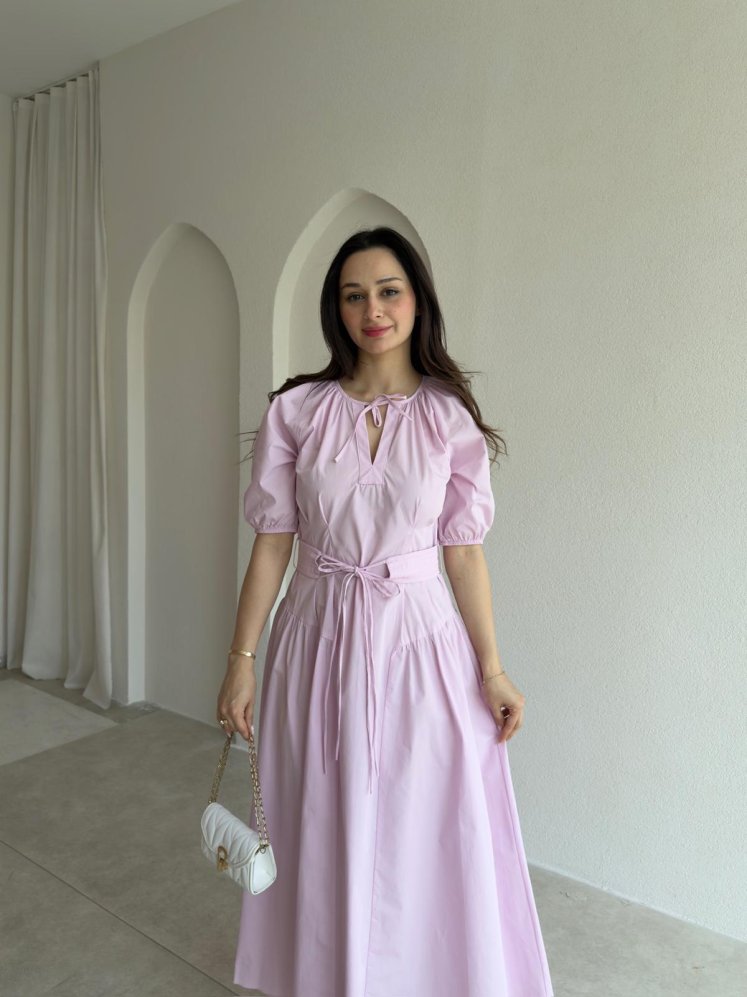 RALLY Midi Elbise 8908 - Pembe - Mooi Butik