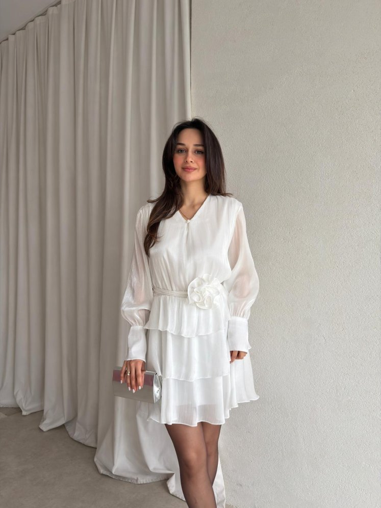 RALPH Elbise 8863 - Beyaz - Mooi Butik