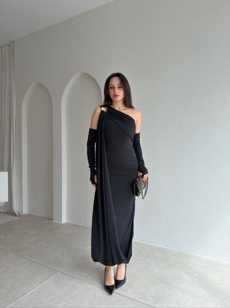 RAMSEY Midi Elbise 3489 - Siyah - Mooi Butik