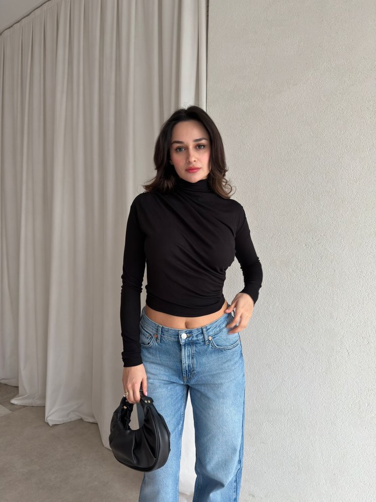 RANDY Balıkçı Yaka Bluz 8869 - Siyah - Mooi Butik
