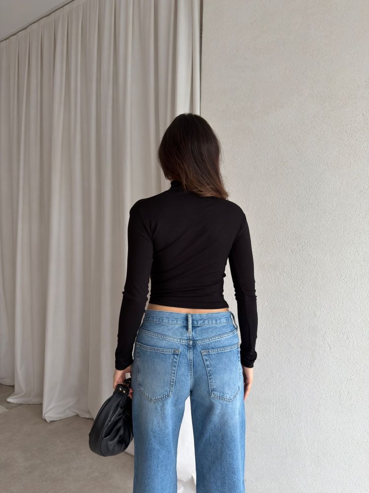 RANDY Balıkçı Yaka Bluz 8869 - Siyah - Mooi Butik (1)