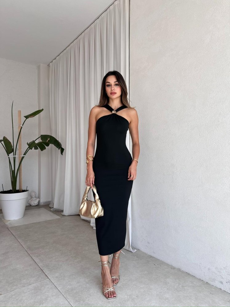 RAXER Elbise 8025 - Siyah - Mooi Butik