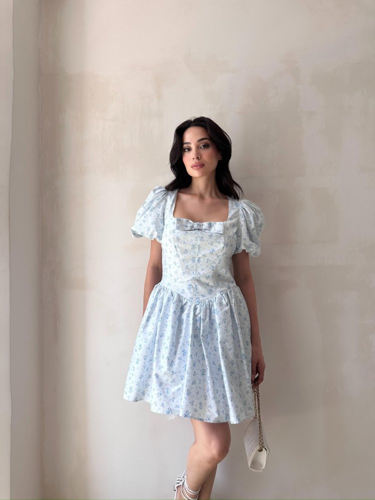 RAYS Mini Elbise 5104 - Mavi - Mooi Butik