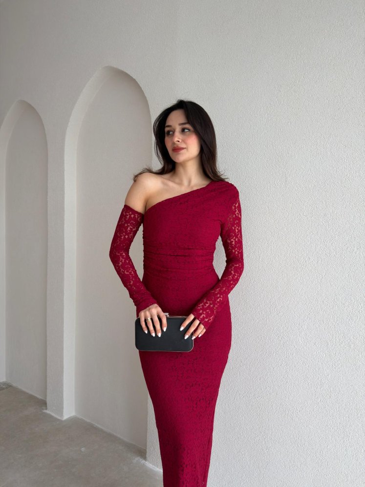 REMOVE Midi Elbise 8658 - Bordo - Mooi Butik