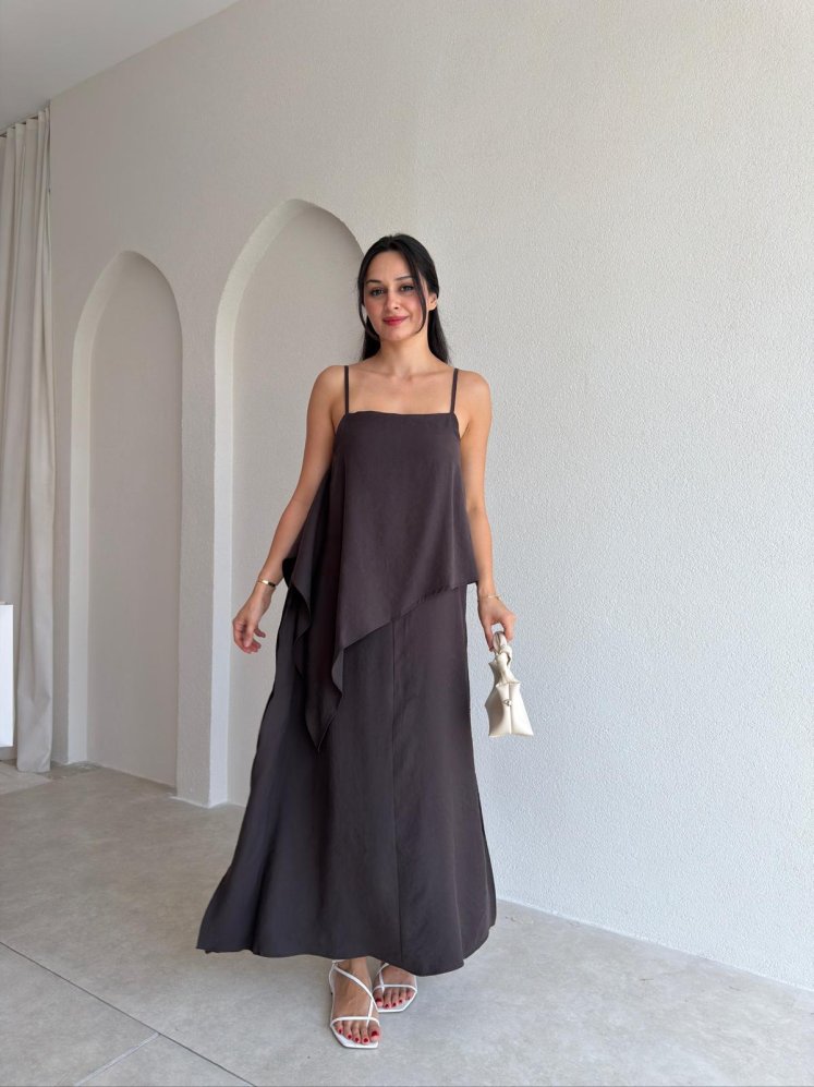 RENTA Midi Elbise 9812 - Acı Kahve - Mooi Butik