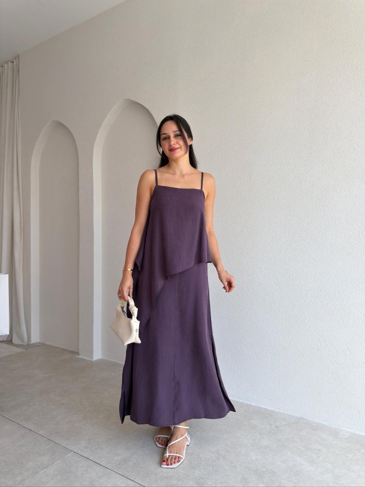 RENTA Midi Elbise 9812 - Mürdüm - Mooi Butik