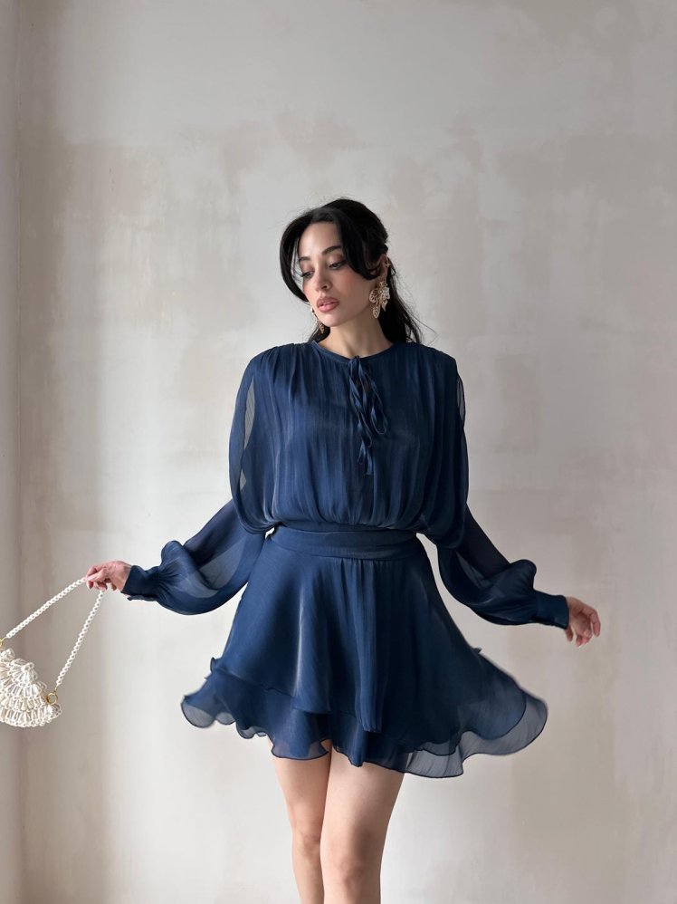 REOSA Mini Elbise 5463 - Lacivert - Mooi Butik