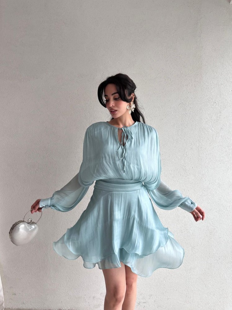 REOSA Mini Elbise 5463 - Yeşil - Mooi Butik