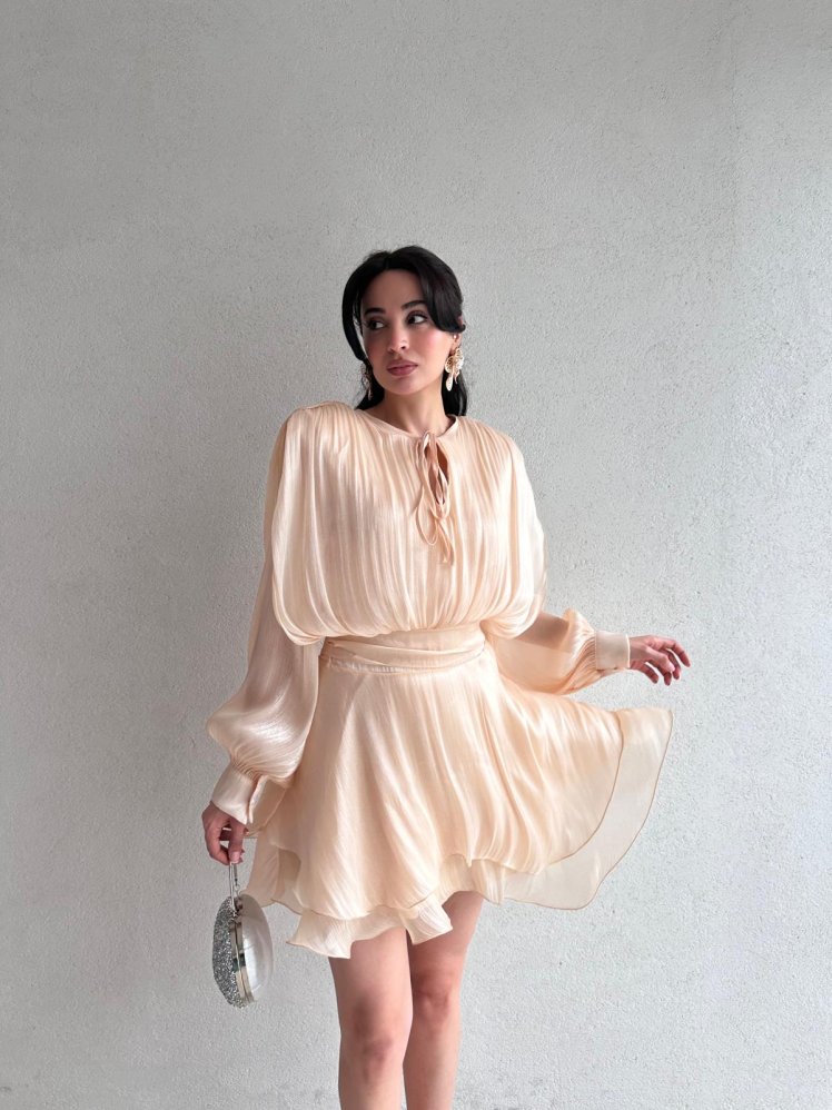 REOSA Mini Elbise 5463 - Krem - Mooi Butik