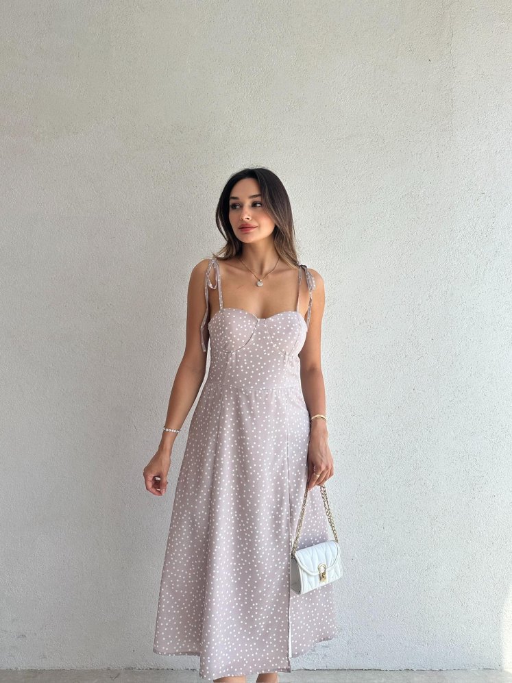 RESCA Midi Elbise 2075 - Vizon - Mooi Butik