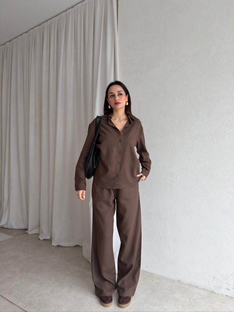 RİBON Takım 8940 - Kahverengi - Mooi Butik