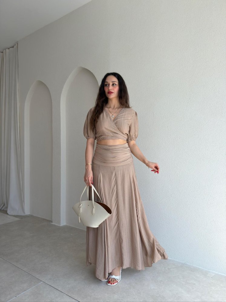 RİCO Etekli Takım 3547 - Vizon - Mooi Butik