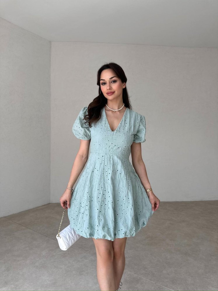 RİVERA Mini Elbise 4899 - Yeşil - Mooi Butik