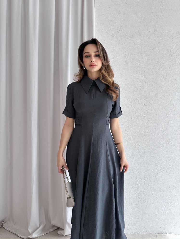 RİXOS Midi Elbise 4547 - Siyah - Mooi Butik