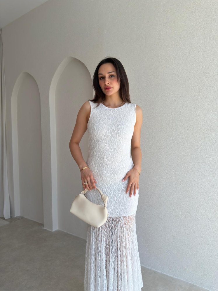 RODRİ Midi Elbise 1254 - Beyaz - Mooi Butik