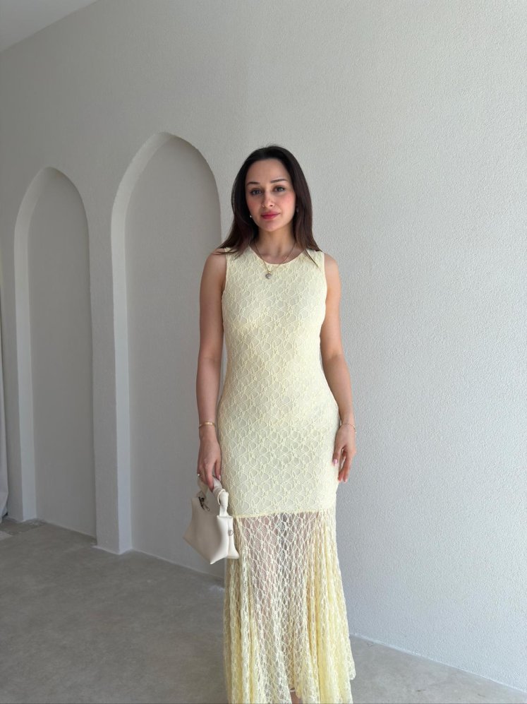 RODRİ Midi Elbise 1254 - Sarı - Mooi Butik