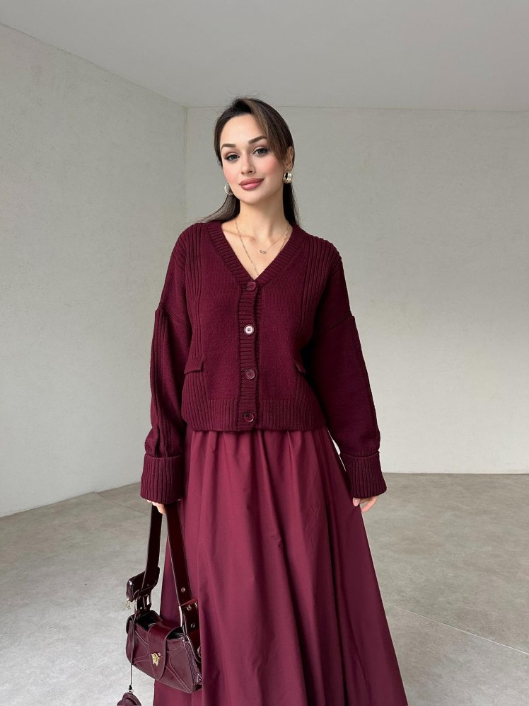 RONWA Hırka 5252 - Bordo - Mooi Butik