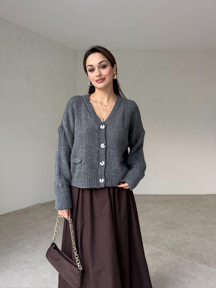 RONWA Hırka 5252 - Gri - Mooi Butik