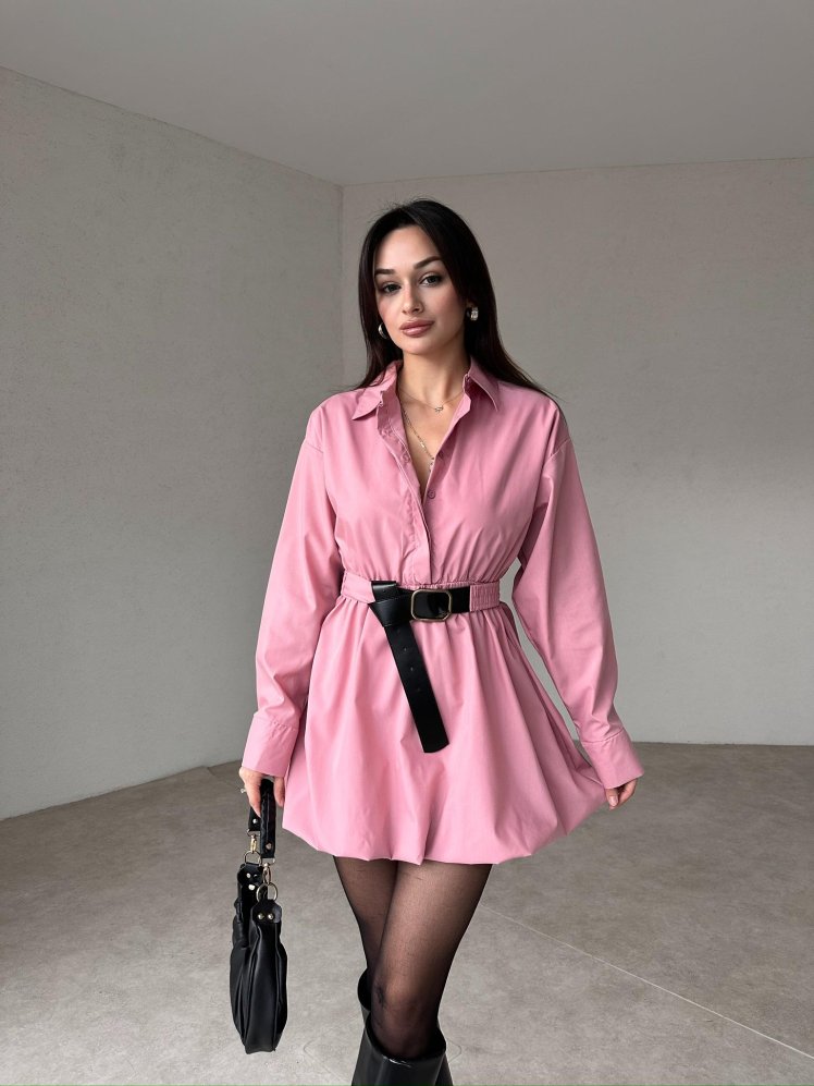 ROSCO Mini Elbise 4631 - Pembe - Mooi Butik