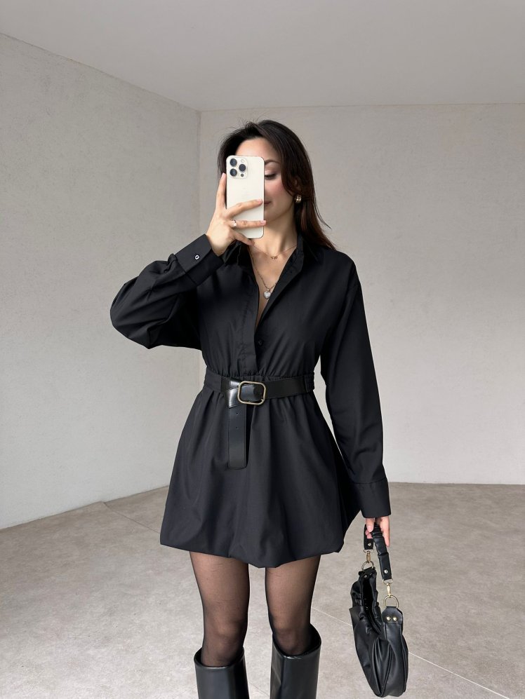 ROSCO Mini Elbise 4631 - Siyah - Mooi Butik