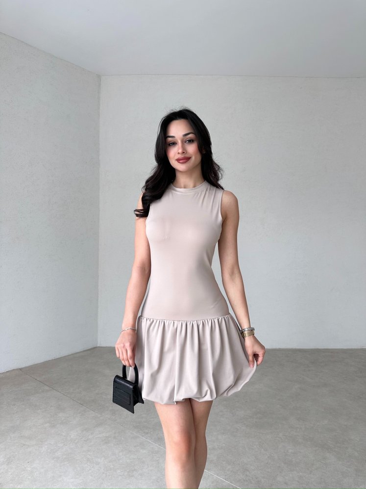 ROSENDO Mini Elbise 3458 - Krem - Mooi Butik