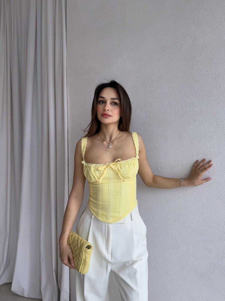 ROSİER Bluz 3032 - Sarı - Mooi Butik