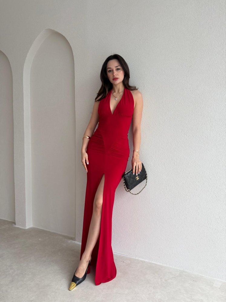 ROSSA Maxi Elbise 8988 - Kırmızı - Mooi Butik