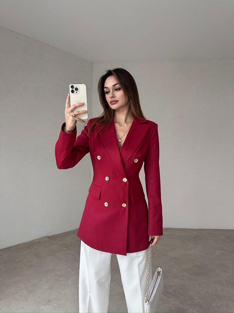 ROZZİE Ceket 8819 - Bordo - Mooi Butik