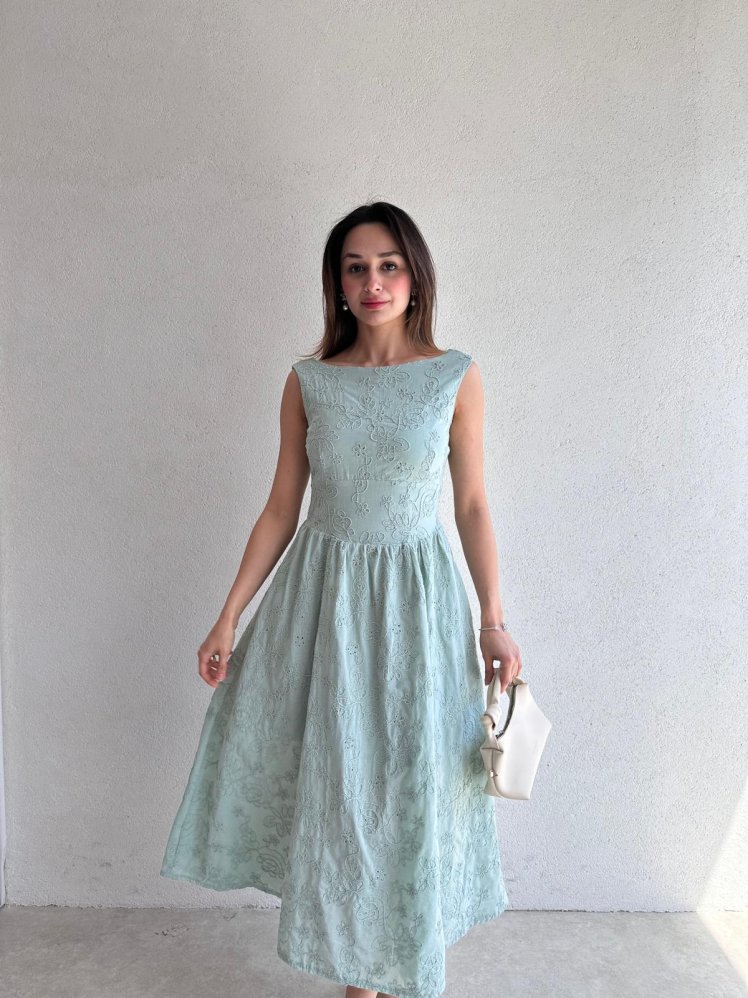 RUBEL Midi Elbise 2383 - Yeşil - Mooi Butik