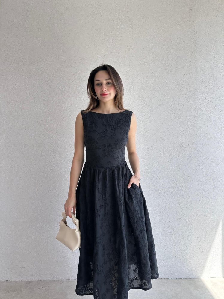 RUBEL Midi Elbise 2383 - Siyah - Mooi Butik