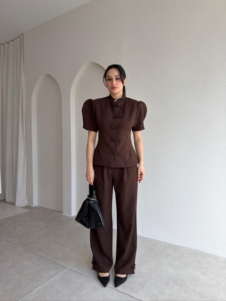 RUFİNA Vatkalı Takım 8956 - Acı Kahve - Mooi Butik