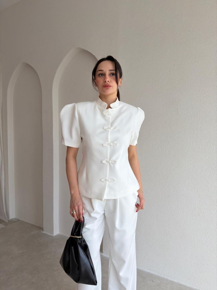  RUFİNA Vatkalı Takım 8956 - Beyaz - Mooi Butik