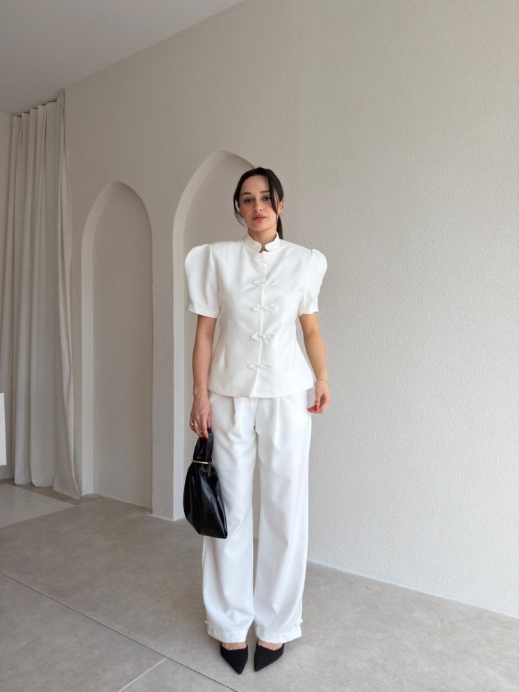  RUFİNA Vatkalı Takım 8956 - Beyaz - Mooi Butik