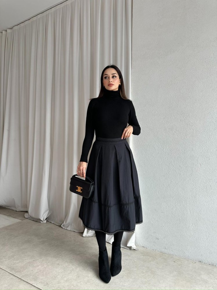 SALTA Midi Etek 4933 -Siyah - Mooi Butik