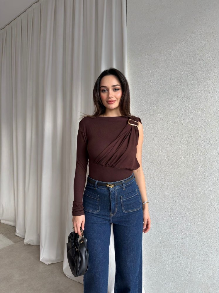  SALVO Bodysuit 8844 - Acı Kahve - Mooi Butik