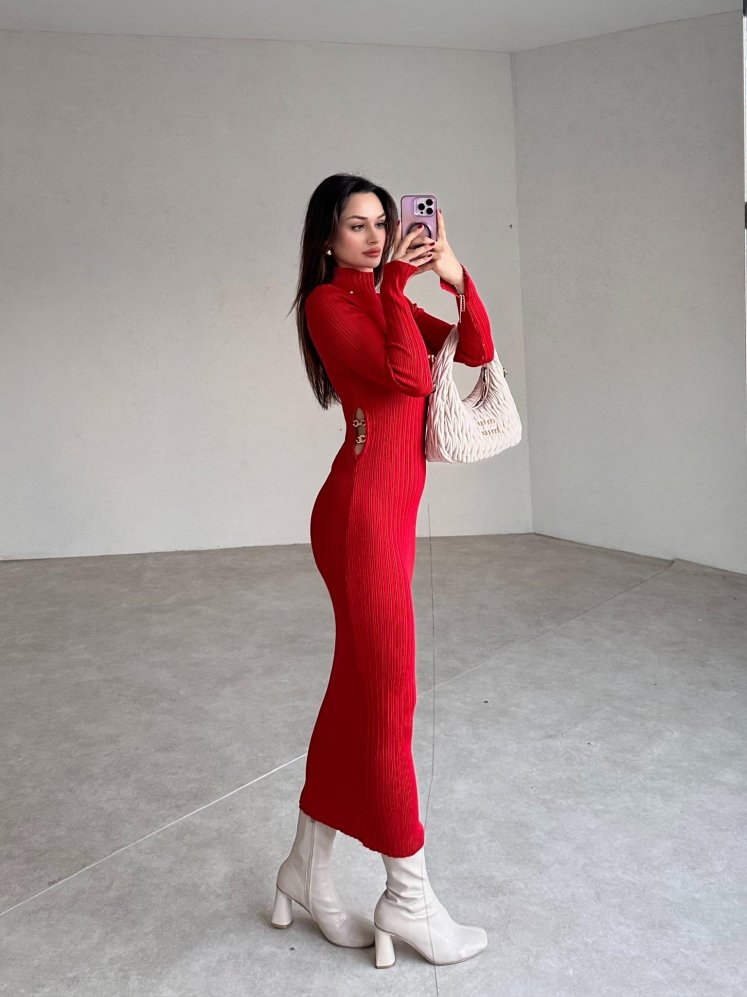 SANTE Maxi Elbise 7667 - Kırmızı - Mooi Butik