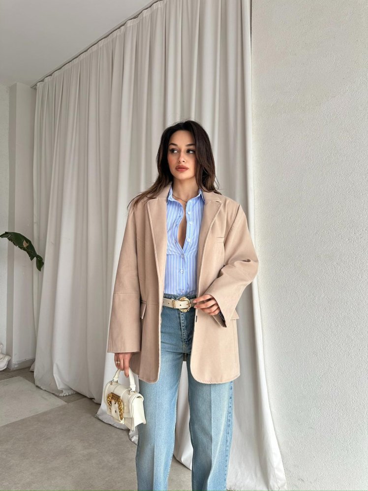 SANTOS Ceket 8342 - Krem - Mooi Butik