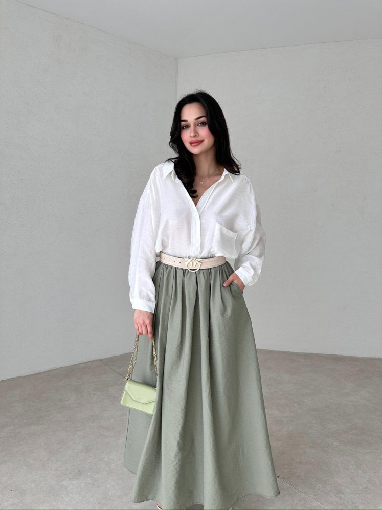 SASHA Maxi Etek 3910 - Haki - Mooi Butik