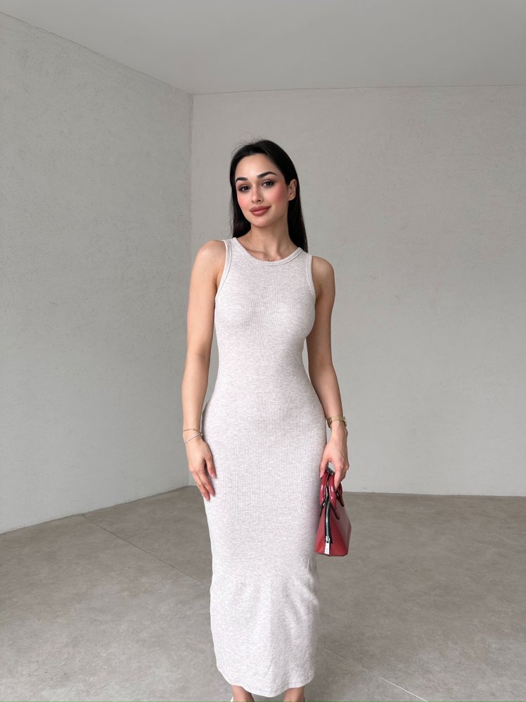 SASSEN Midi Elbise 3002 - Taş - Mooi Butik