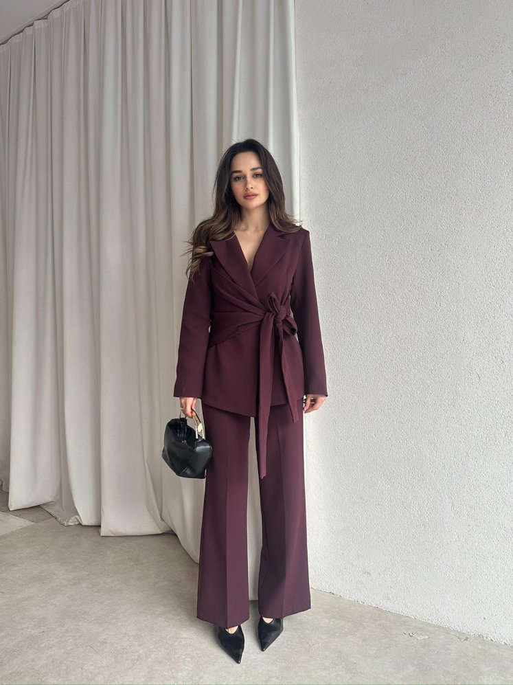 SAVAGE Kuşaklı Takım 8762 - Bordo - Mooi Butik