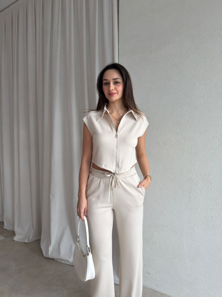 SELYNE Takım 8015 - Krem Rengi - Mooi Butik