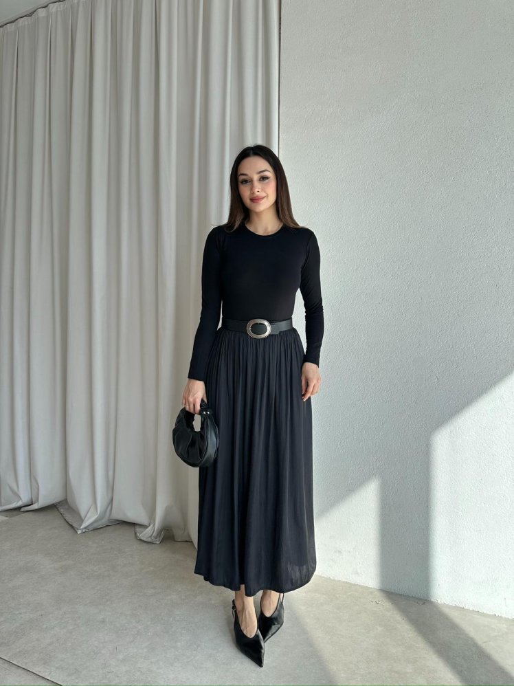 SHİNE Etek 8446 - Siyah - Mooi Butik