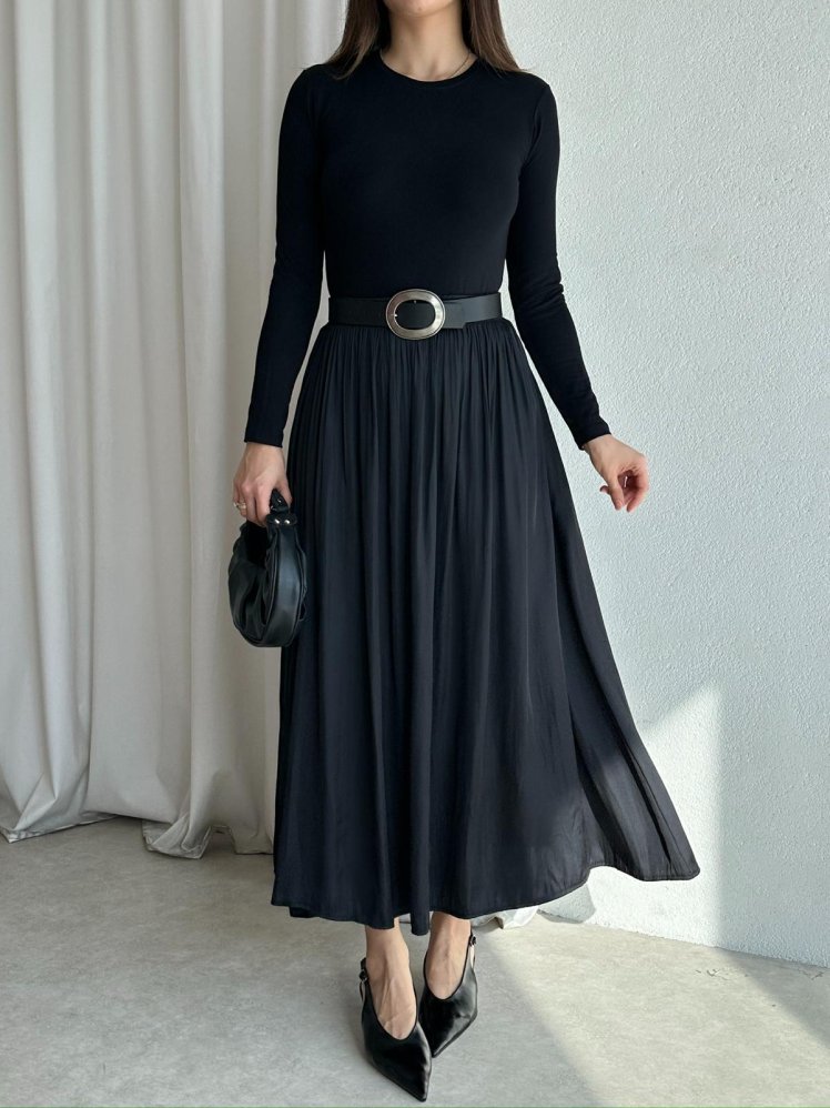 SHİNE Etek 8446 - Siyah - Mooi Butik (1)