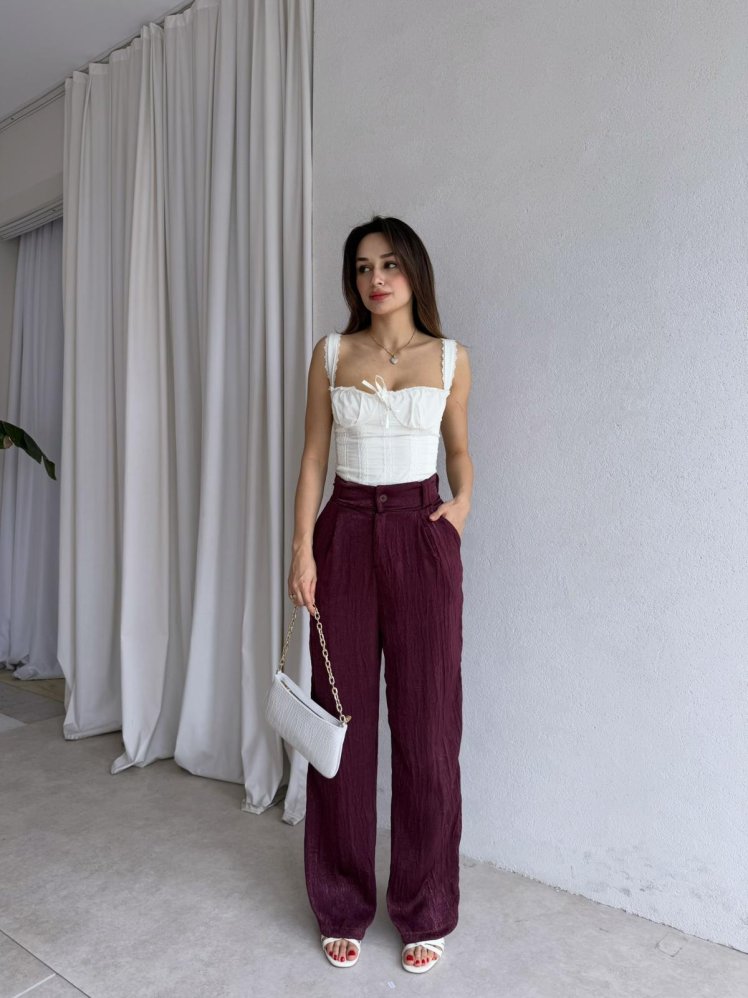 SHİPKA Pantolon 8217 - Bordo - Mooi Butik