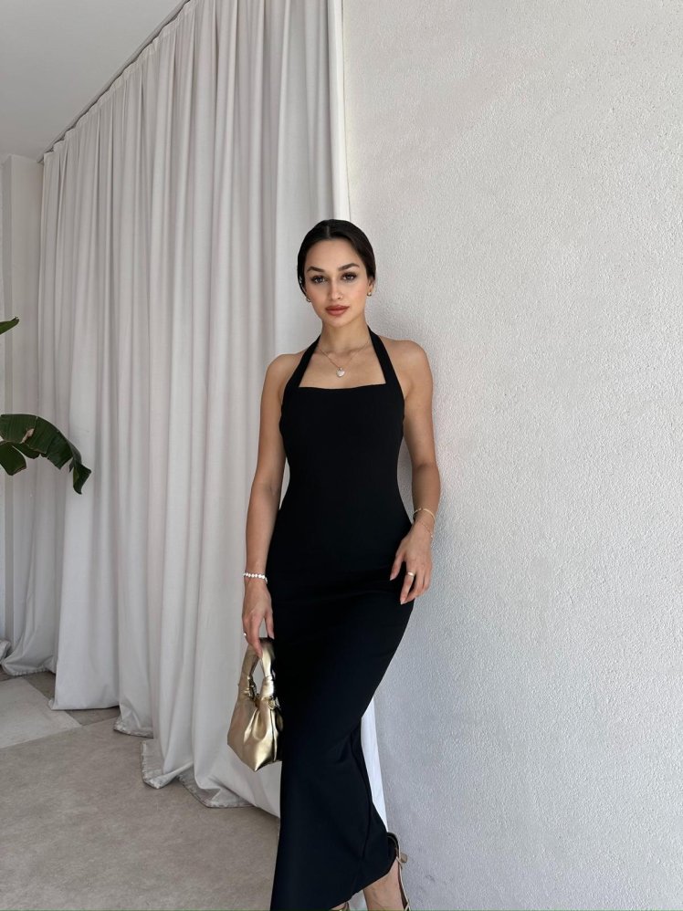 SİRENE Midi Elbise 8017 - Siyah - Mooi Butik