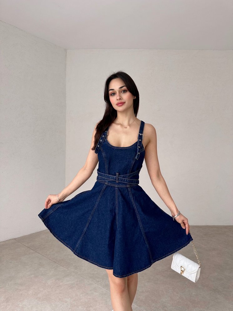 Sırt Dekolteli Jean FREYA Elbise - Mooi