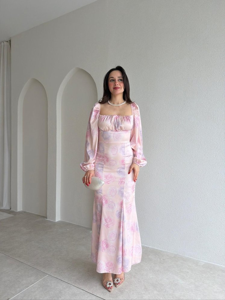 Modena Maxi Elbise 8786 - Pembe - Mooi