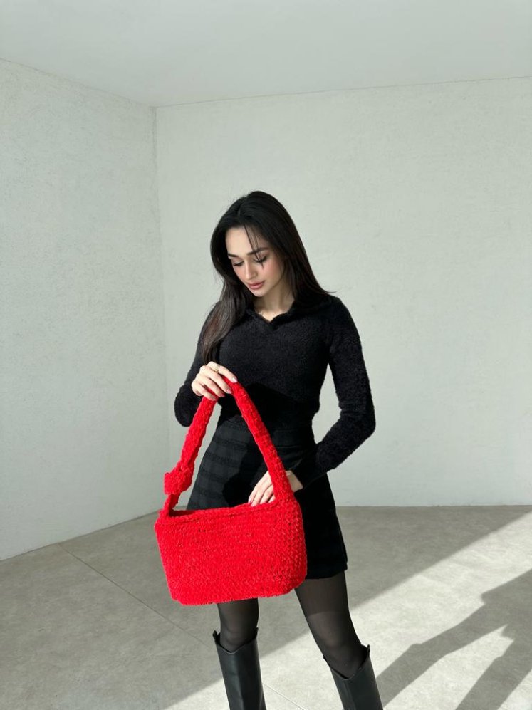 Şönil İplik Örmeli SİMMEL Çanta 0099 - Mooi Butik