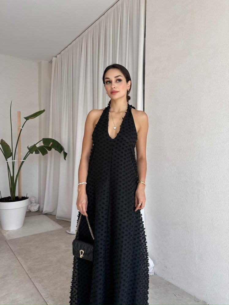 SOPRANO Maxi Elbise 8237 - Siyah - Mooi Butik