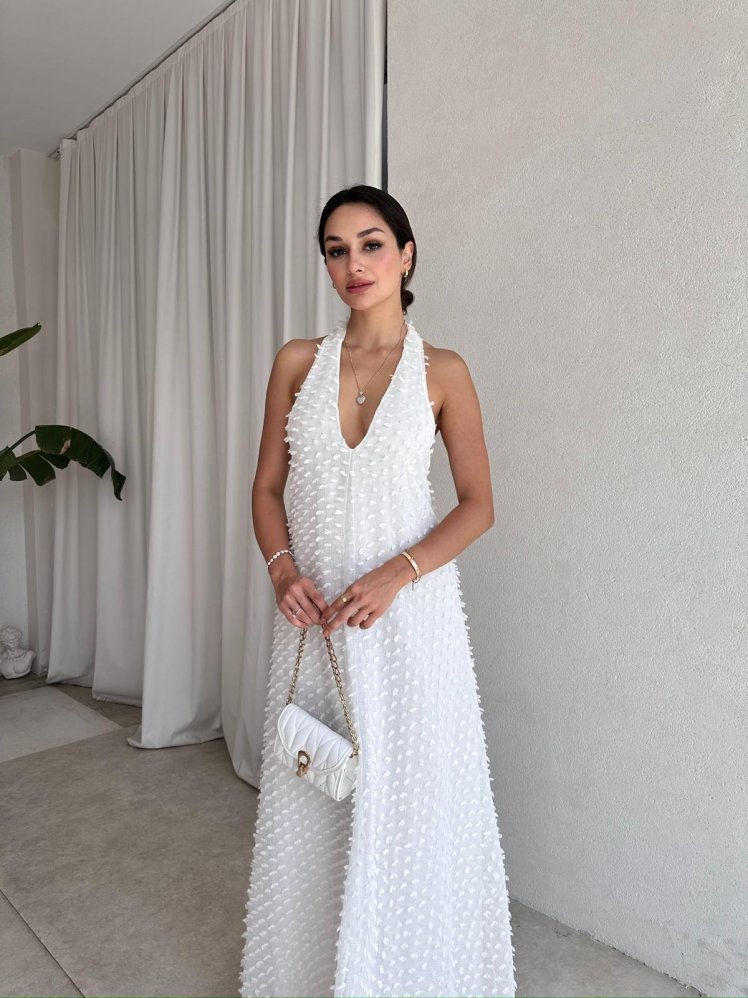 SOPRANO Maxi Elbise 8237 - Beyaz - Mooi Butik